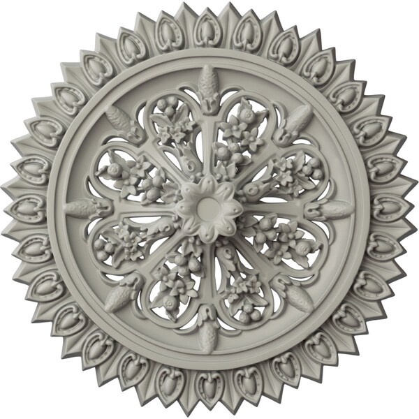 Ekena Millwork Lariah Ceiling Medallion (Fits Canopies up to 1 3/8"), 24 3/4"OD 1 3/8"ID x 3 1/4"P, Pot of Cream CM24LAPCF - main
